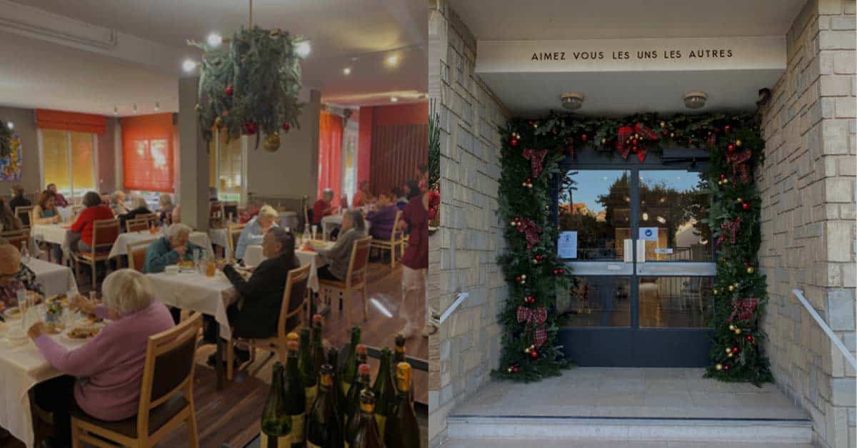 11La Constance - Résidence seniors à Marseille - Photo de l'entrée de La Constance décorée pour Fêter Noël en maison de retraite