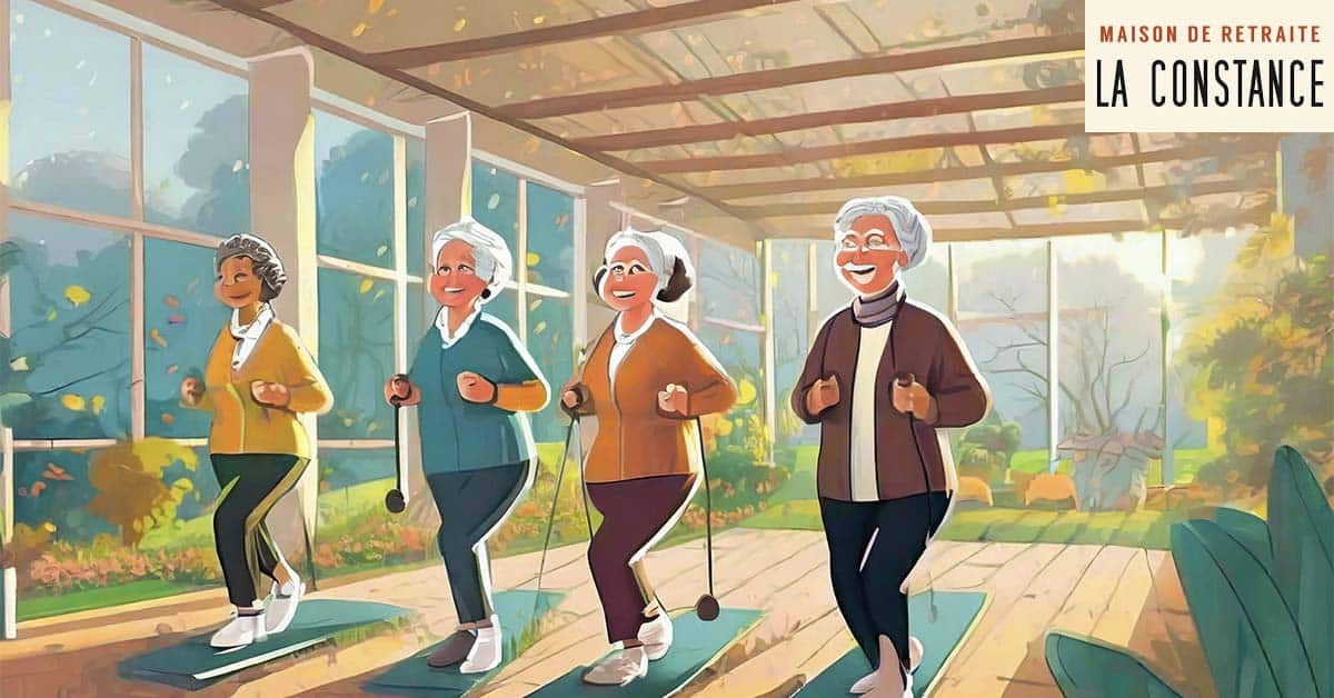 11La Constance ouvre une salle de sport pour seniors en 2024- Illustration de personnes âgées faisant du sport