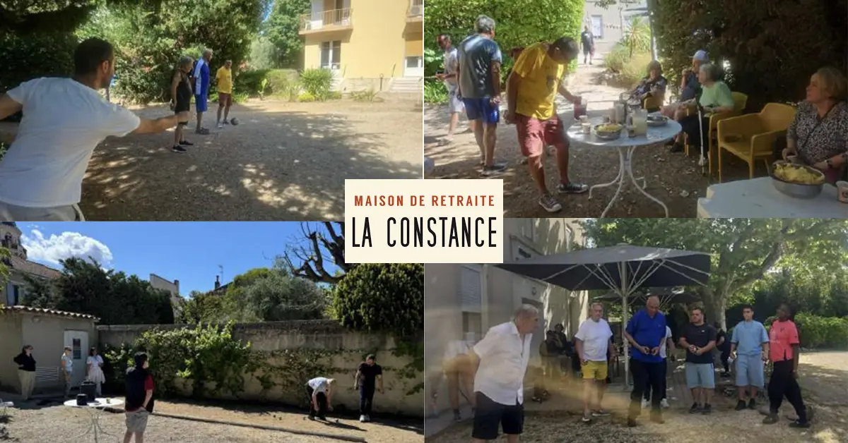 maison-de-retraite-marseille-laconstance-mai2026 114 photos de joueurs de pétanque à la Constance, résidence sénior à Marseille 12e. Illustration d'un article sur les activités de plein air en résidence seniors